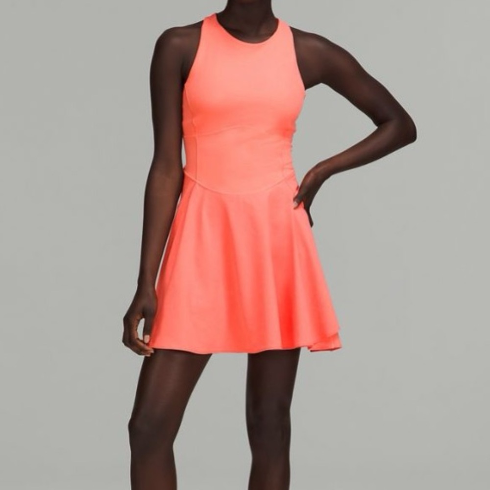 Sleeveless Coral Fit-&-Flare Dress